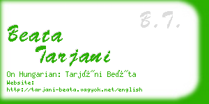 beata tarjani business card